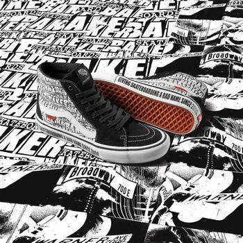 Vans x Baker Sk8-Hi Pro - Miesten Korkeavartiset tennarit - Mustat/Valkoinen